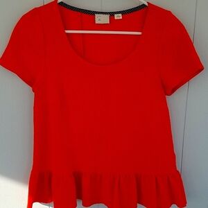 Anthropologie 9-H15 S'CL Orange Peplum Top, S